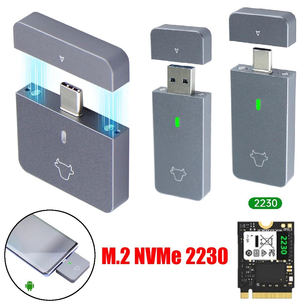 M.2 NVMe 2230 SSD Ŭ, M.2 M Ű  ϵ ũ ڽ, M2 2230, USB3.2 Gen2 ޴ ڽ
